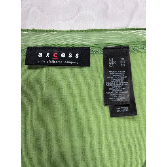 Axcess Liz Claiborne Green Blue Ombré Sheer Layered Short Sleeve Blouse size xl - Picture 2 of 5